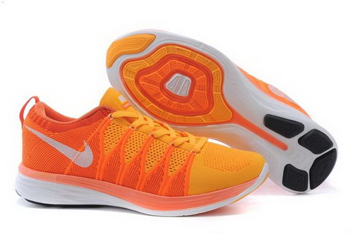 Nike Flyknit Lunar Ii 2 Mens Shoes Orange Mago White Hong Kong